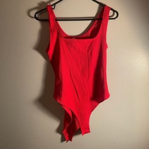 red bodysuit